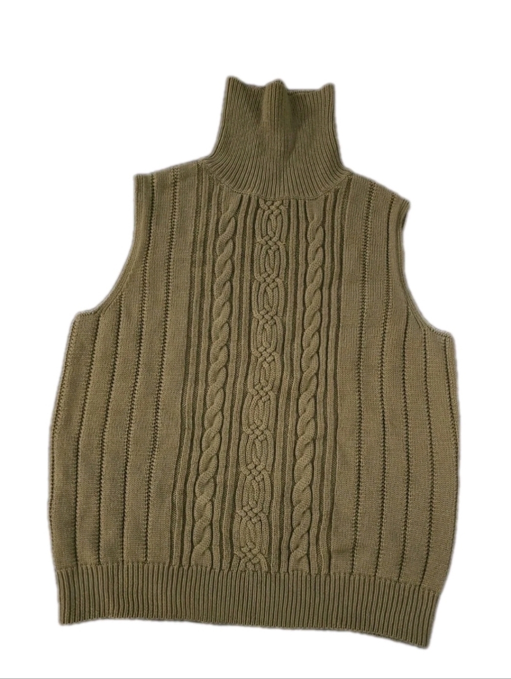 Investments Mens Ribbed Knit Sleeveless Top in Tan